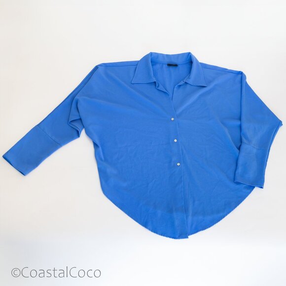 Vici Oversized Dolman Sleeve Blouse XL Button Down Relaxed Tunic Office Resort - Picture 5 of 12